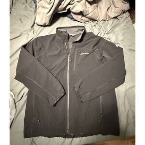 Eddie Bauer Men's First Ascent Black Soft Shell Full Zip Jacket Size XL
